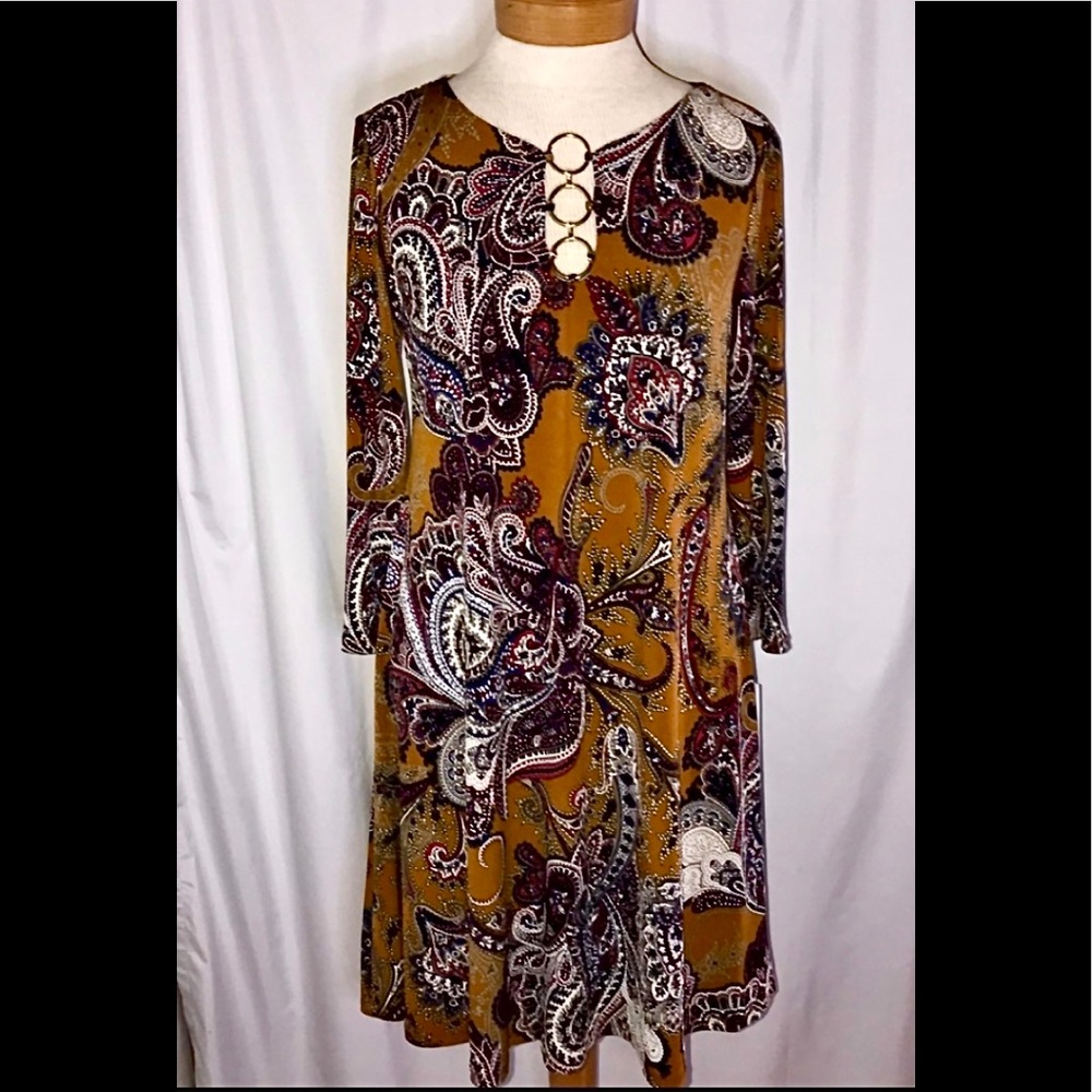 MSK Long sleeve mustard yellow dress Small